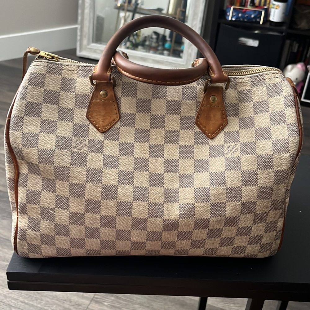 Authentic Louis Vuitton Speedy 30 Damier Azur
